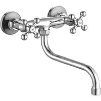 KOLMAN Küchenarmatur Wandmontage Wasserhahn STILO Küchenmischer für Küche In Chrom
