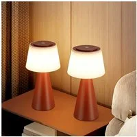 ZMH LED Tischleuchte Kabellos 3600mhA Dimmbar Tischlampe Modern Wohnzimmer Batterie, Augenschutz, Einfache Installtion, LED fest integriert, 3000-6500K, Touch Nachttischlampe mit USB Aufladbar Outdoor