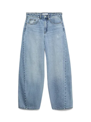 VERO MODA - VMZELDA HR BARREL DNM JEANS MIX Light Blue Denim - Gr. - 30