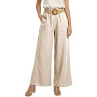 dy_mode Palazzohose Damen High Waist Palazzohose Weitbein Hose Schlupfhose Sommer Strand in Unifarbe, High Waist, mit elastischem Bund