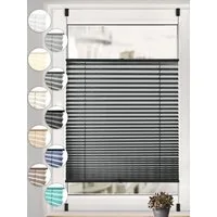 Sonello Plissee ohne Bohren Rollo Klemmfix für Fenster & Tür Lichtschutz, blickdicht, ohne Bohren, verspannt, Klemmfix, 30cm x 100cm Schwarz Faltrollo, Easyfix, Sonnenschutzrollo, Jalousie