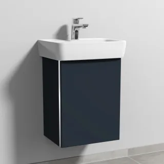 Sanipa 3way Waschtischunterbau zu Geberit Renova Plan Waschtisch mit 1 Tür, Marine-Matt BP8711R