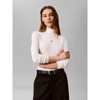 Calvin Klein Jeans Shirttop LS WOVEN LABEL TURTLENECK Mit Rundhalsausschnitt, regular fit