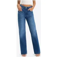 Imily Bela Boyfriend-Jeans Damen Hochgeschnittene Jeans mit geradem Bein (Packung, 1-tlg., 1per-Pack) aus Baumwolle