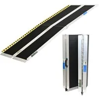 TRUTZHOLM Auffahrrampe 2-fach klappbar Länge 213 cm Traglast 272 kg Aluminium Rollstuhlrampe (Stück, 1-St), schwarz beschichtet