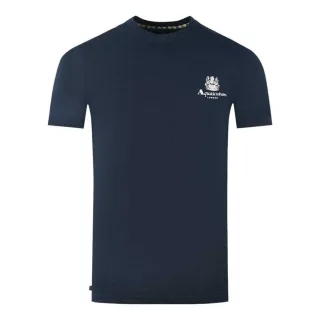 Aquascutum Herren London Aldis Logo T-Shirt (Marineblau)