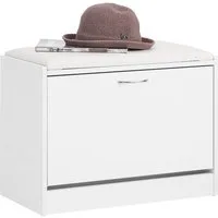 SoBuy Schuhbank FSR16, Schuhorganizer, mit gepolstertem Kissen, für Flur, Eingang, Sitzbank mit Sitzkissen Schuhregal Schuhkipper mit 1 Klappe