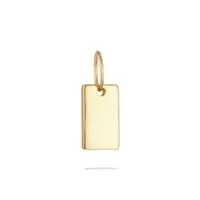 Elli Premium Kettenanhänger Gravurplatte Rechteck 585 Gelbgold