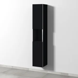 Sanipa 3way Hochschrank mit 2 Türen und 1 offenem Fach, Schwarz-Matt BS11208