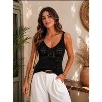 Worldclassca Stricktop Worldclassca Stricktop Ärmellos Leicht Häkeloptik Tank Top Sommer Neue Kollektion - Stilvolle und gemütliche Sommer Mode für Damen