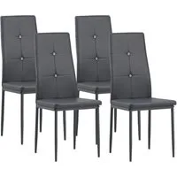 Albatros International Esszimmerstuhl Esszimmer Stühle 4 er Set DIAMOND, Stuhl Stühle Esszimmerstühle, Küche (4er Set, Grau, Kunstleder Bezug), Küchenstuhl Küchenstühle Essstühle für den Esstisch Ess Stühle