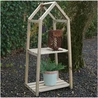 Spetebo Pflanzentreppe Holz Blumenregal mit 2 Ablagen (Packung, 1 St., Regal mit 2 Ablagen), Deko-Regal, Pflanzenregal