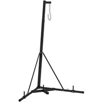 SPORTNOW Boxsackhalterung Punchingballhalterung mit Gewichtshalter, Stahl, Schwarz, (Punchingballständer, 1-tlg., Boxsackständer, 170L x 90B x 182-225H cm)