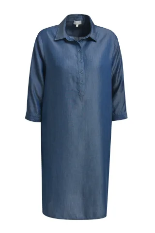 Milano Italy - shirtdress 3/4 sleeve dark denim - Gr. - 36