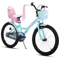 JOYSTAR Kinderfahrrad Mädchenfahrrad 14/16/18/20 Zoll mit Hochkarbonstahlrahmen, mit Puppensitz und Korb,Stützräder, Luftschlangen, Schutzblechen