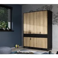 FORTE Kleiderschrank Lya Drehtürenschrank, Metallfüße, Stauraum