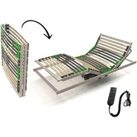Lattenrost mit Motor Lattenrost 90x200 cm elektrisch verstellbares Kopf- und Fussteil, Lattenrost2go, Kopfteil motorisch verstellbar, Fußteil motorisch verstellbar, Kopfteil und Fußteil per Fernbedienung einstellbar