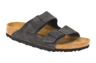 Birkenstock Arizona BS 1028592 Damen Pantoletten Velvet Gray Bequeme Echtlede...