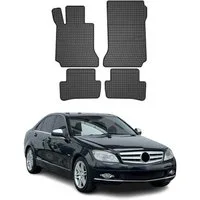 OMAC Auto-Fußmatten für Mercedes C Klasse W204 2007-2014 Schwarz 4 tlg (4 St), für Mercedes C Klasse W204 2007-2014 Mercedes C Klasse W204 2007-2014, Antirutsch,Wasserfest,Einfache Installation