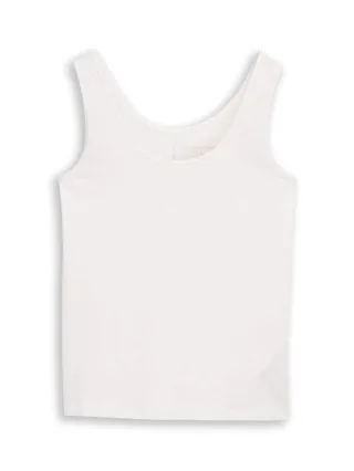 Tom Tailor - Ärmelloses Basic-Top mit Rundhalsausschnitt weiß - Gr. - S
