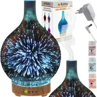 Ruhhy Luftbefeuchter Luftbefeuchter mit LED, Aromatherapie & 3D-Effekt, 3-in-1-Funktion: Befeuchter, Nachtlampe, Aromatherapie