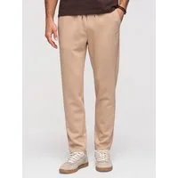 OMBRE Sweathose Herren Sweathose Regular Fit Jersey Beige M (kein Set, 1-tlg) Brandmarken-Details