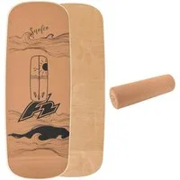 F2 Balanceboard F2 Kork Balance Board Pill 73x28cm mit Korkrolle