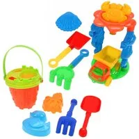 HAC24 Sandform-Set Sandspielzeug Set Sandkasten Spielzeug Strandspielzeug, (12-tlg), Sand Eimer LKW Formen Schaufel Rechen Sieb