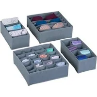 relaxdays Aufbewahrungsbox Schubladen Organizer 4-teiliges Set