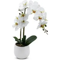 Kunstpflanze Künstliche Real-Touch Orchidee im Blumentopf Orchidee, Spetebo, naturgetreue Nachbildung