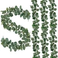 Kunstranke 2/4 Stück Eukalyptus Girlanden Künstliche, 1.8m Eukalyptus deko, Agger, Eukalyptus Blätter Girlande Hochzeitsdeko für Hochzeit Tisch