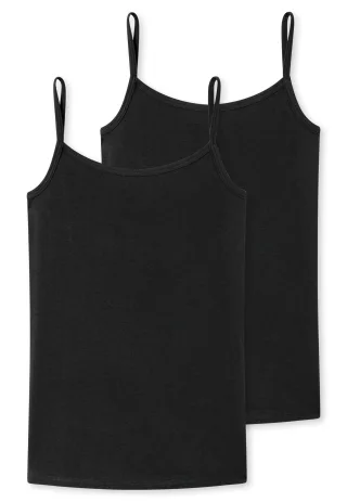 SCHIESSER - 2PACK Spaghetti-Tops schwarz - Gr. - 152