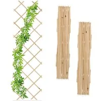 relaxdays Rankgitter Ausziehbares Rankgitter Holz 3er Set, 3er Set