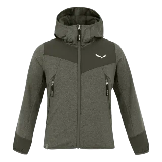 SALEWA - Agner Melange Polarlite Full Zip Kinder Kapuzenjacke - Grün (Gr.92)
