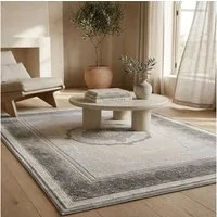Carpetilla Designteppich Designer Teppich kurz Flor Wohnzimmer Klassisch Orient L.Grau, rechteckig, Höhe: 13 mm, Wohnzimmer