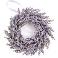 Kunstkranz Deko Lavendelkranz auf Rattan, violett, Ø 25cm - Künstlicher Kranz Lavendel, artplants, Höhe 7.0 cm