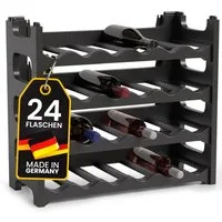 Gardissimo Weinregal Flaschenregal für 24 Flaschen Kunststoff stapelbar Flaschenständer, Spar-Set 4-tlg., stapelbar / Made in Germany / auch für 1,5 L Flaschen geeignet