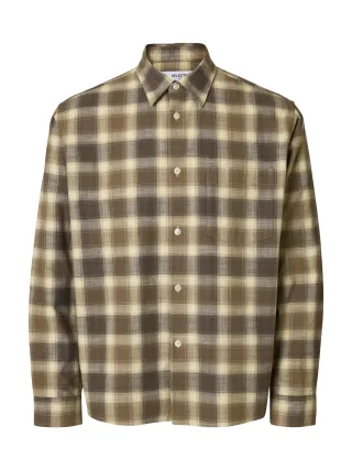 selected men - SLHCTMENZO CHECK LS SHIRT plum kitten - Gr. - S