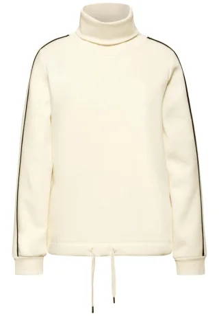 Street One - Sweatshirt mit Stehkragen beige - Gr. - 42