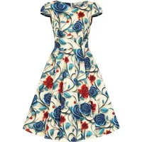 Hearts & Roses London A-Linien-Kleid Elowen Floral Swing Dress Retro Vintage Fit-N-Flare 50er