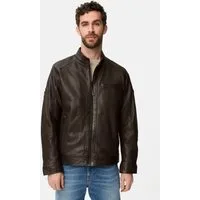 camel active Lederjacke mit Innentaschen Langarm