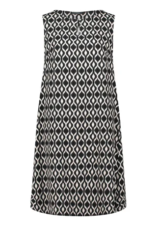 Betty Barclay - Leinenkleid Schwarz/Beige - Gr. - 36