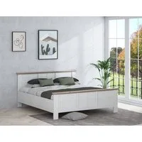 FORTE Bettgestell Iloppa, klassischer Landhausstil, Belastbarkeit 220 KG (Liegefläche 180x200cm), rustikaler Look