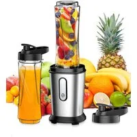 Fofile Standmixer Smoothie Maker Mixer 22.000 U/min mit 2x 600ml Becher, 500 W, BPA-frei, 304 Edelstahl Klingen, Motorbasis mit rutschfesten Pads