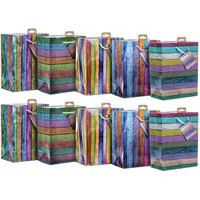 laro Geschenkbox Premium Geschenktüten Geschenktaschen 10-100 Stk Medium Stripes (10 St)