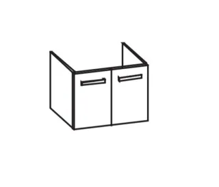 Artiqua 412 Waschtischunterschrank für Strada K0787, Anthrazit Glanz, 412-WU2T-I17-7065-51 412-WU2T-I17-7065-51