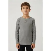 Name It Langarmshirt NMMKAB LS TOP NOOS Im Henley-Stil - mit kurzer Knopfleise, normal geschnitten