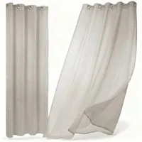 Beautex Gardine transparent Dolly, wählbar mit Kräusel- und Ösen- Aufhängung (2 St), Ösen, transparent