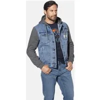 Jan Vanderstorm Jeansjacke INGMARK mit Kontrast-Kapuze