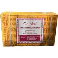 Goloka Räucherstövchen Nag Champa Masala Räucherstäbchen gelb Räucherwerk 16g Duftstäbchen, (1 St)
